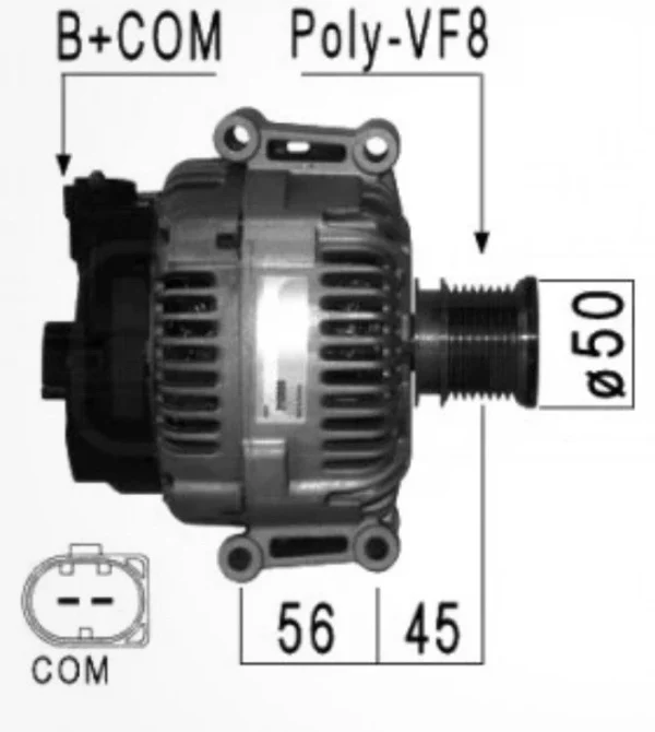 ALTERNATOR FOR TG17C032  Mercedes ML300 CDi W164 engine OM642.940 3.0L Diesel 09-11 - Image 5